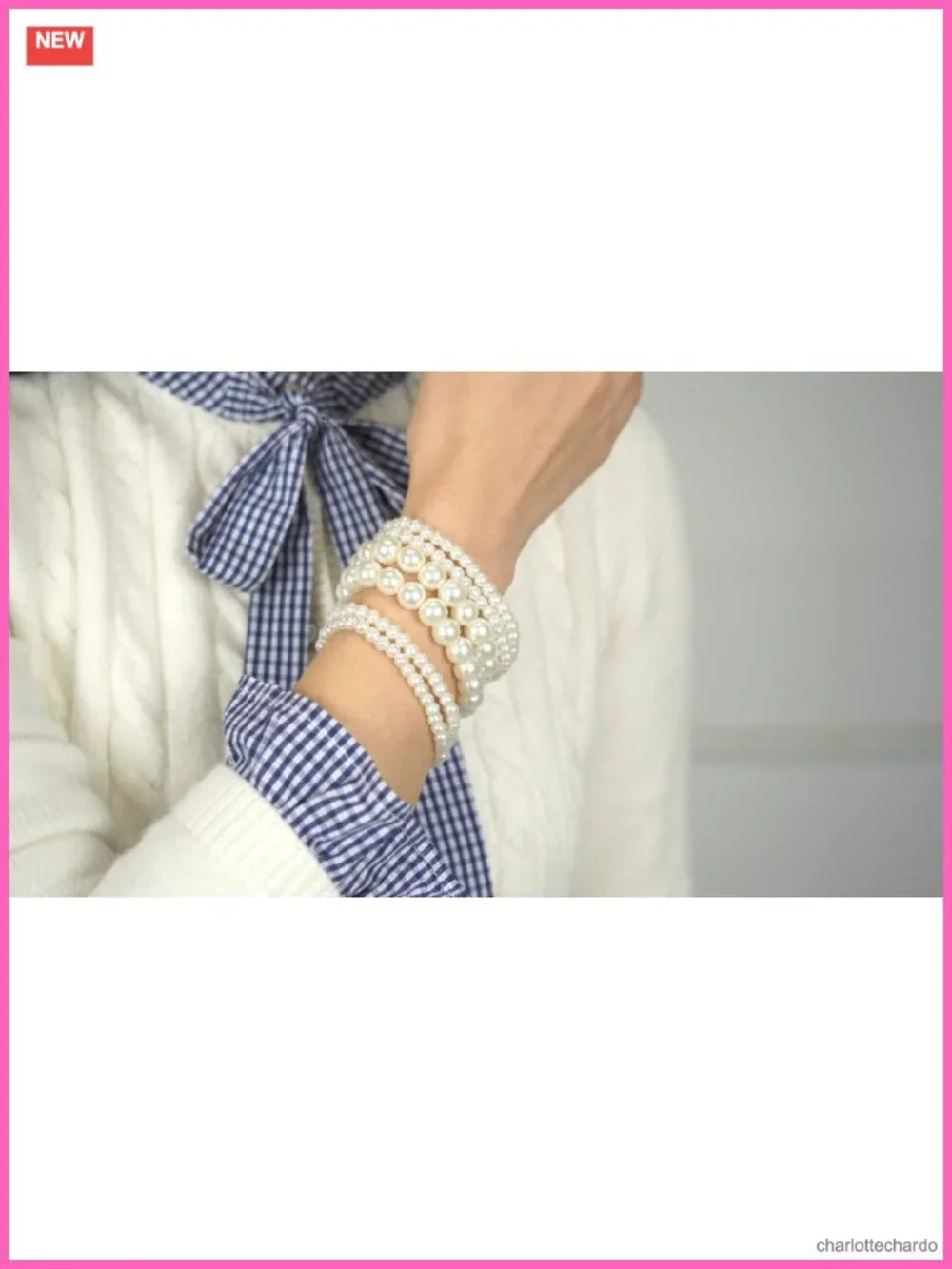 6 Pack Pearl Bracelets Set for Women Boho Jewelry Gift Party